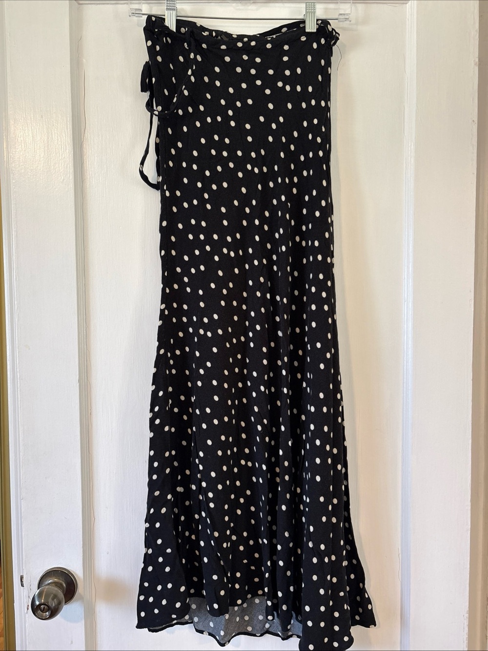 Free People Black Polka Dot  Maxi Skirt - Classic Women's Skirt , XS